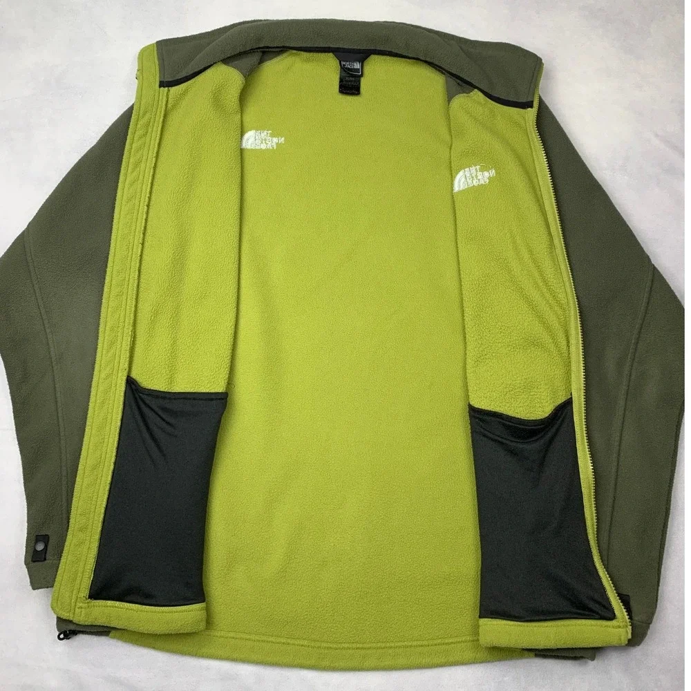 The North Face Denali Mens XL Full Zip‎ Fleece Jacket Lime Olive Green F09